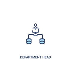 department head concept 2 colored icon. simple line element illustration. outline blue department head symbol. can be used for web and mobile ui/ux.