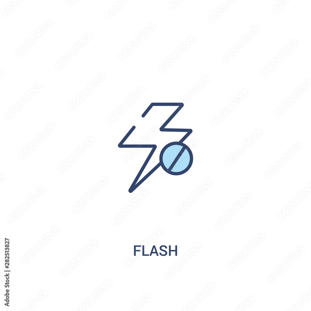 Poster flash concept 2 colored icon. simple line element illustration. outline blue flash symbol. can be us