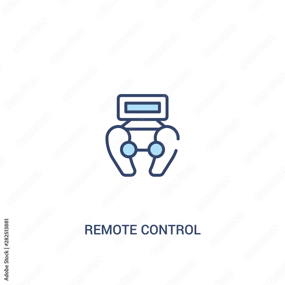 Poster remote control concept 2 colored icon. simple line element illustration. outline blue remote control