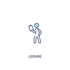 leisure concept 2 colored icon. simple line element illustration. outline blue leisure symbol. can be used for web and mobile ui/ux.
