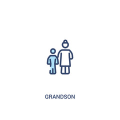 grandson concept 2 colored icon. simple line element illustration. outline blue grandson symbol. can be used for web and mobile ui/ux.
