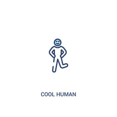 cool human concept 2 colored icon. simple line element illustration. outline blue cool human symbol. can be used for web and mobile ui/ux.