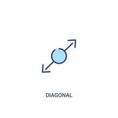 diagonal concept 2 colored icon. simple line element illustration. outline blue diagonal symbol. can be used for web and mobile ui/ux.