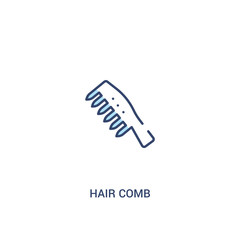hair comb concept 2 colored icon. simple line element illustration. outline blue hair comb symbol. can be used for web and mobile ui/ux.