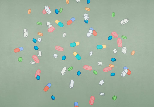 Variety of medication pills and capsules