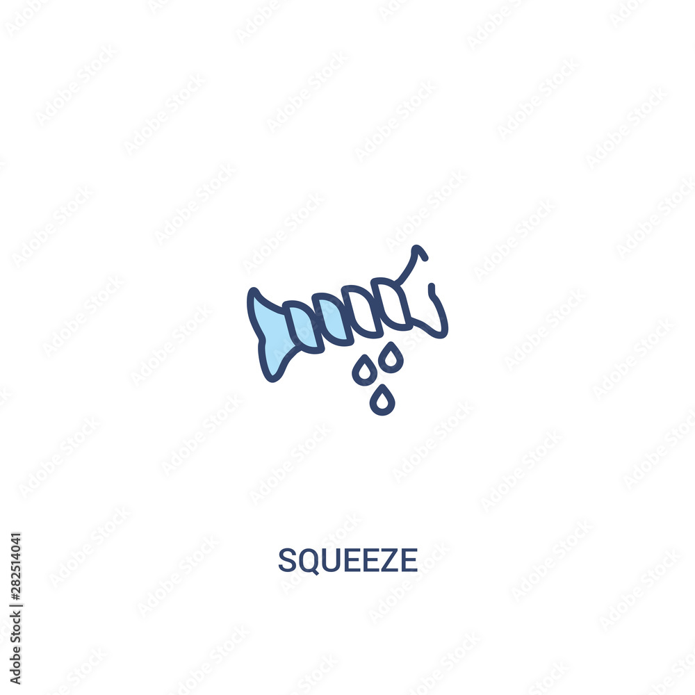 Poster squeeze concept 2 colored icon. simple line element illustration. outline blue squeeze symbol. can b