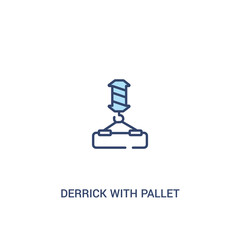 derrick with pallet concept 2 colored icon. simple line element illustration. outline blue derrick with pallet symbol. can be used for web and mobile ui/ux.