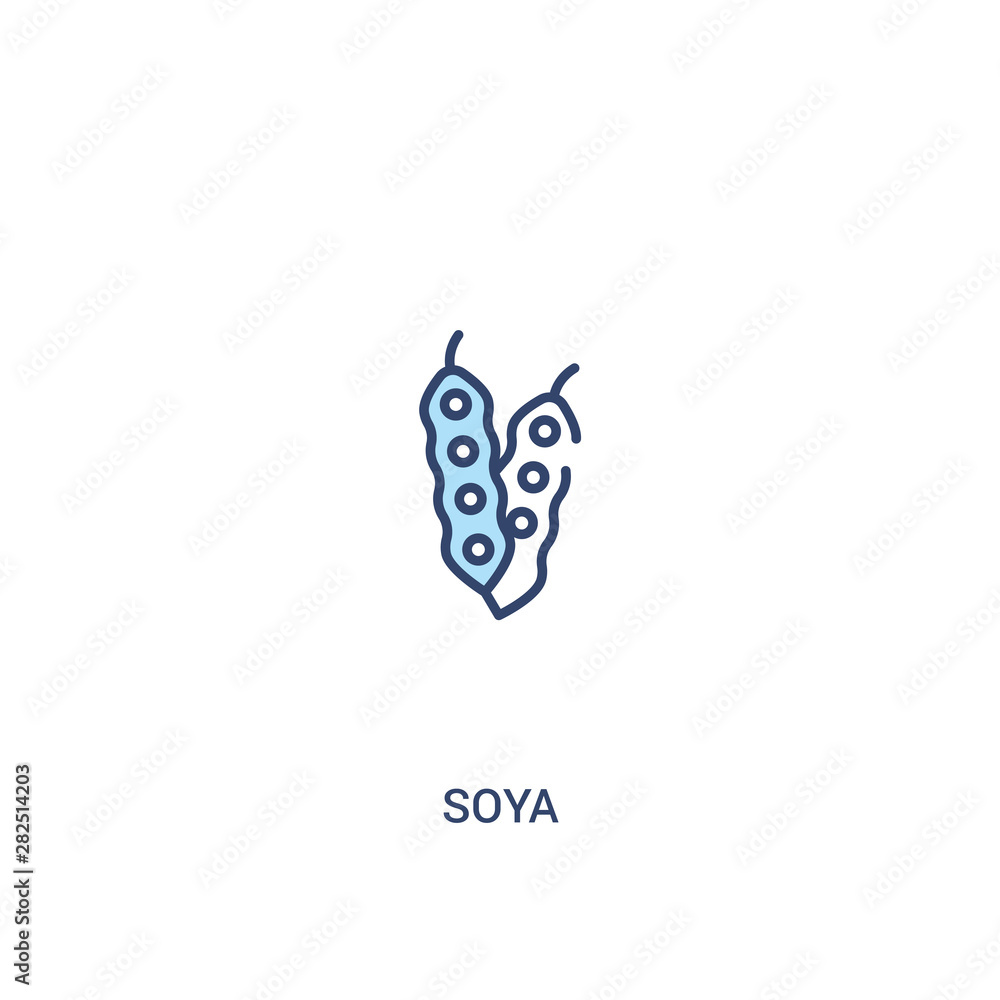 Poster soya concept 2 colored icon. simple line element illustration. outline blue soya symbol. can be used