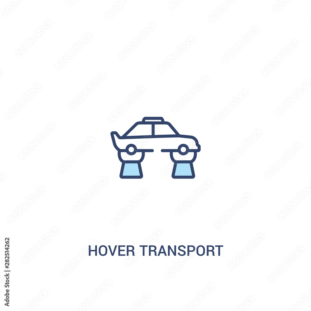 Poster hover transport concept 2 colored icon. simple line element illustration. outline blue hover transpo
