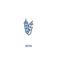 soya concept 2 colored icon. simple line element illustration. outline blue soya symbol. can be used for web and mobile ui/ux.