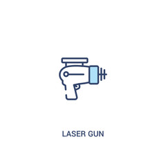 laser gun concept 2 colored icon. simple line element illustration. outline blue laser gun symbol. can be used for web and mobile ui/ux.