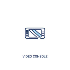 video console concept 2 colored icon. simple line element illustration. outline blue video console symbol. can be used for web and mobile ui/ux.