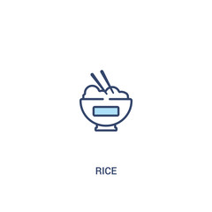 rice concept 2 colored icon. simple line element illustration. outline blue rice symbol. can be used for web and mobile ui/ux.