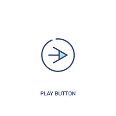 play button concept 2 colored icon. simple line element illustration. outline blue play button symbol. can be used for web and mobile ui/ux.