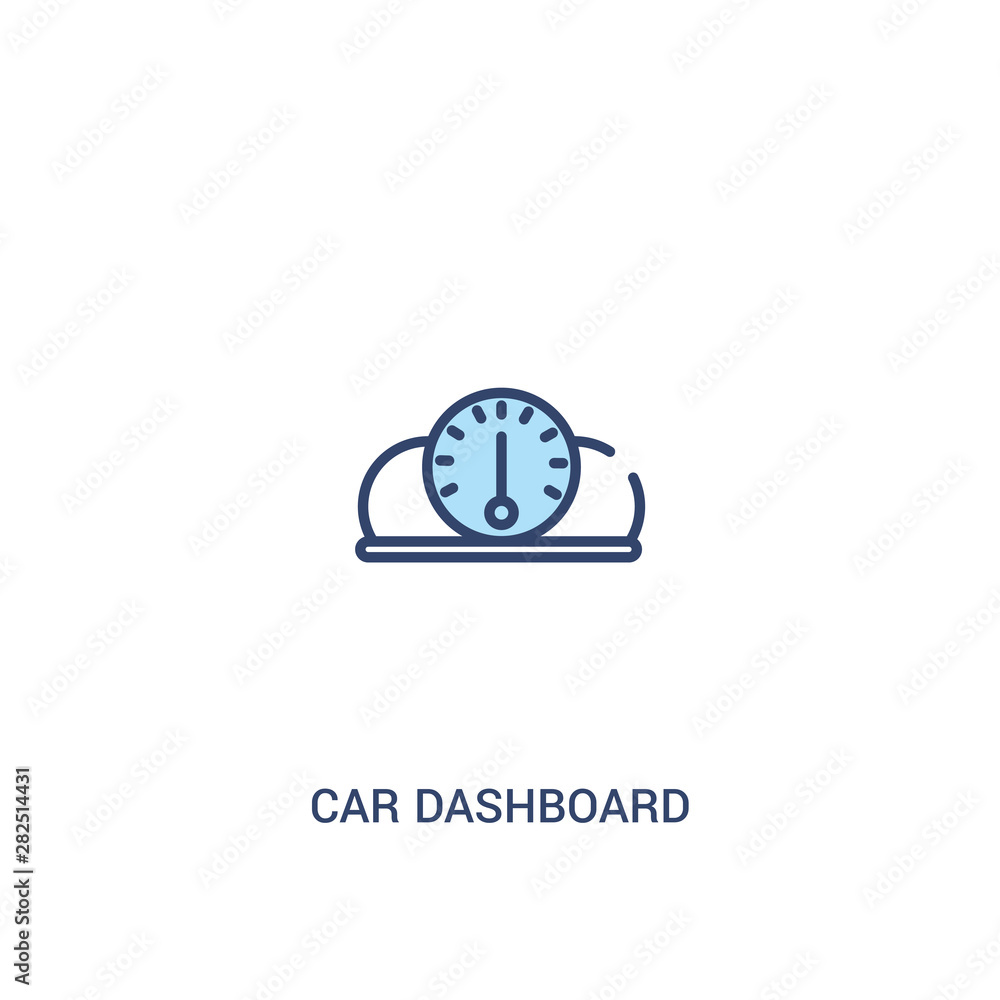 Aufkleber car dashboard concept 2 colored icon. simple line element illustration. outline blue car dashboard s