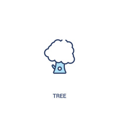 tree concept 2 colored icon. simple line element illustration. outline blue tree symbol. can be used for web and mobile ui/ux.
