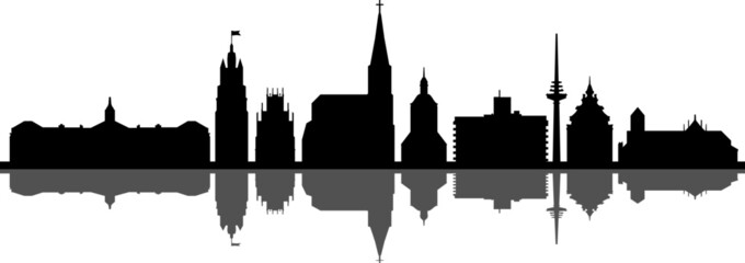 Fototapeta premium Münster City Skyline Vector Silhouette