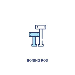 boning rod concept 2 colored icon. simple line element illustration. outline blue boning rod symbol. can be used for web and mobile ui/ux.