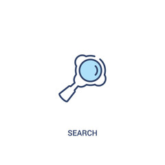 search concept 2 colored icon. simple line element illustration. outline blue search symbol. can be used for web and mobile ui/ux.