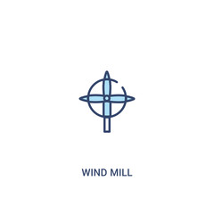 wind mill concept 2 colored icon. simple line element illustration. outline blue wind mill symbol. can be used for web and mobile ui/ux.