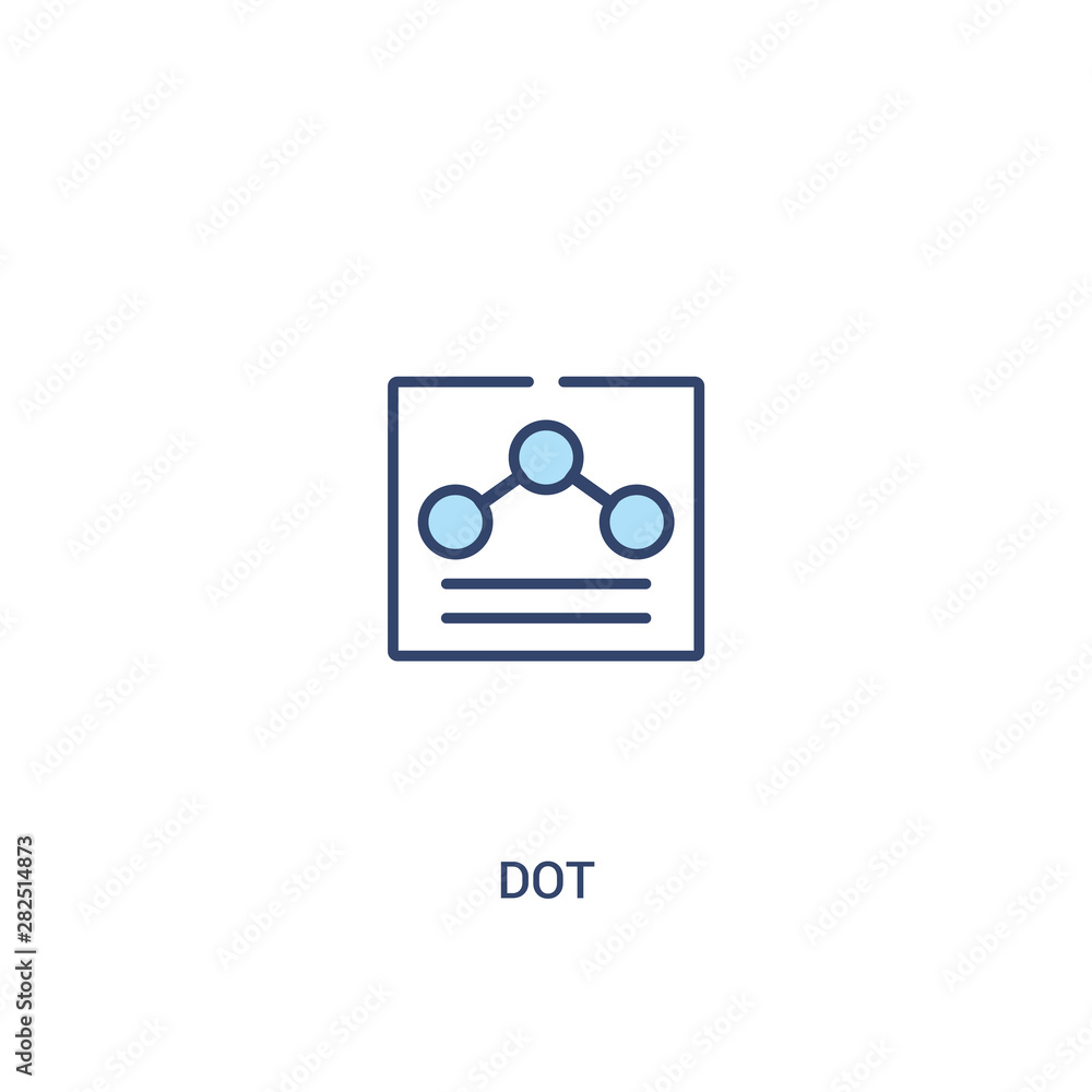 Poster dot concept 2 colored icon. simple line element illustration. outline blue dot symbol. can be used f