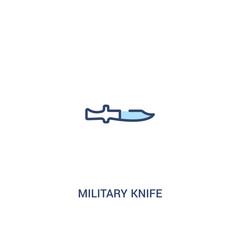 military knife concept 2 colored icon. simple line element illustration. outline blue military knife symbol. can be used for web and mobile ui/ux.
