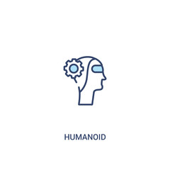 humanoid concept 2 colored icon. simple line element illustration. outline blue humanoid symbol. can be used for web and mobile ui/ux.