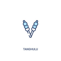 tanghulu concept 2 colored icon. simple line element illustration. outline blue tanghulu symbol. can be used for web and mobile ui/ux.
