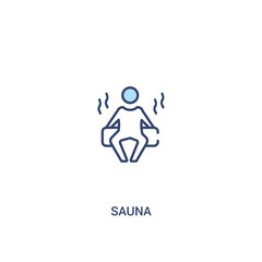 Fototapeta premium sauna concept 2 colored icon. simple line element illustration. outline blue sauna symbol. can be used for web and mobile ui/ux.