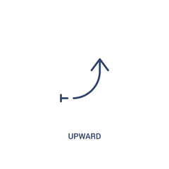 upward concept 2 colored icon. simple line element illustration. outline blue upward symbol. can be used for web and mobile ui/ux.