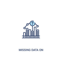 missing data on analytics line graphic concept 2 colored icon. simple line element illustration. outline blue missing data on analytics line graphic symbol. can be used for web and mobile ui/ux.