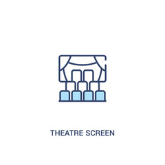 theatre screen concept 2 colored icon. simple line element illustration. outline blue theatre screen symbol. can be used for web and mobile ui/ux.