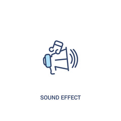 sound effect concept 2 colored icon. simple line element illustration. outline blue sound effect symbol. can be used for web and mobile ui/ux.