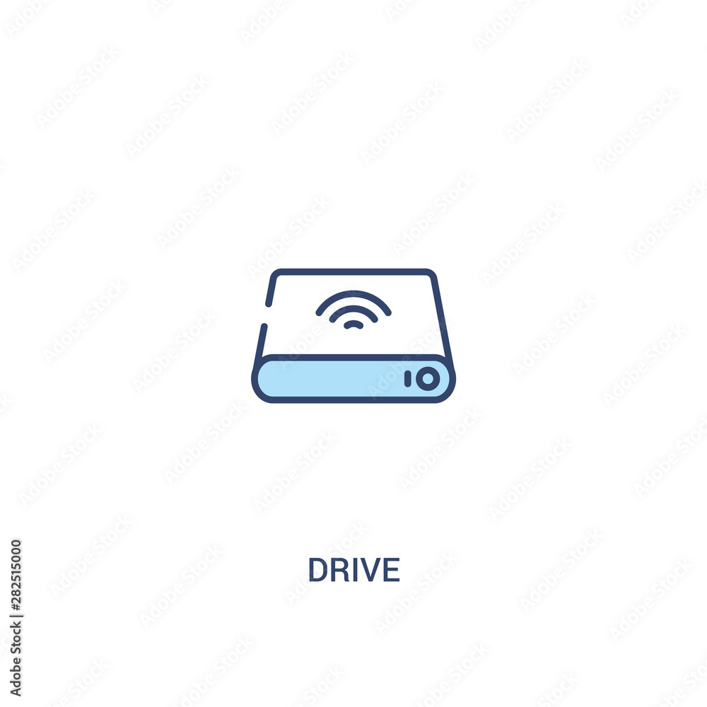Poster drive concept 2 colored icon. simple line element illustration. outline blue drive symbol. can be us