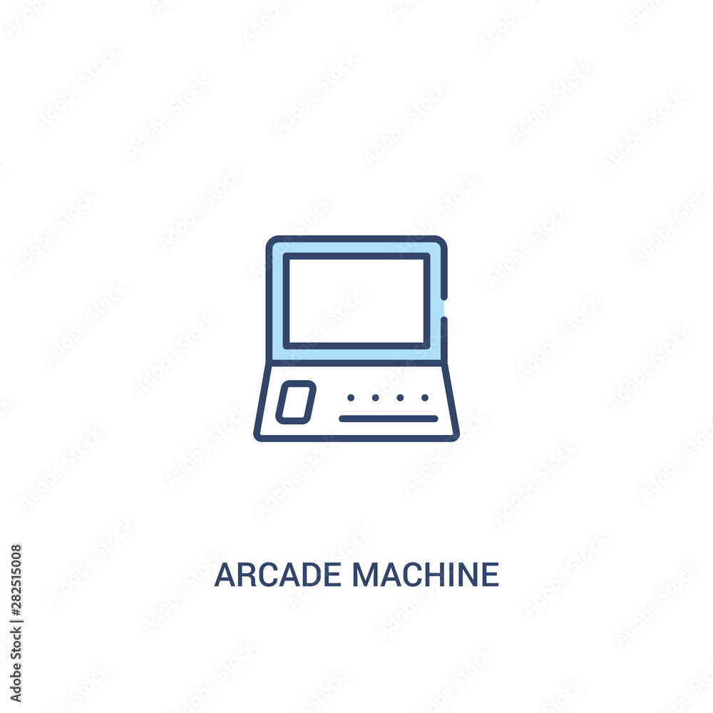 Poster arcade machine concept 2 colored icon. simple line element illustration. outline blue arcade machine