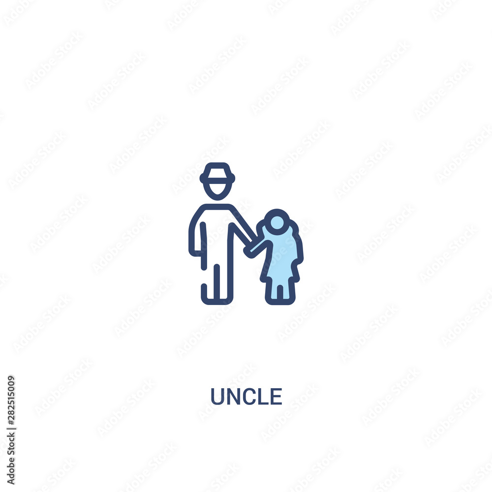 Poster uncle concept 2 colored icon. simple line element illustration. outline blue uncle symbol. can be us