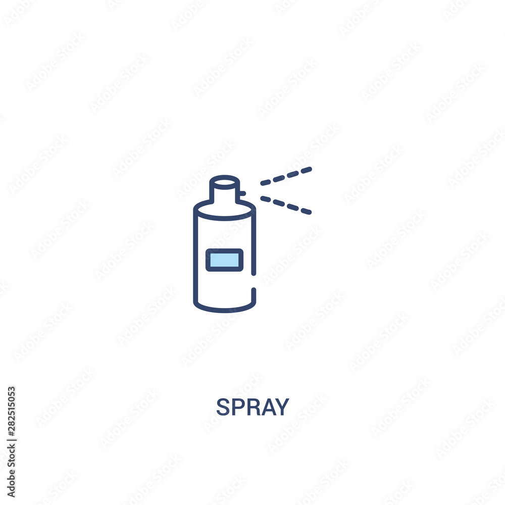 Poster spray concept 2 colored icon. simple line element illustration. outline blue spray symbol. can be us