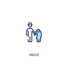 uncle concept 2 colored icon. simple line element illustration. outline blue uncle symbol. can be used for web and mobile ui/ux.
