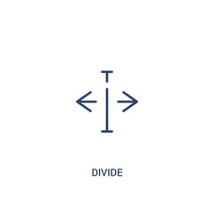 divide concept 2 colored icon. simple line element illustration. outline blue divide symbol. can be used for web and mobile ui/ux.