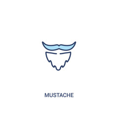 mustache concept 2 colored icon. simple line element illustration. outline blue mustache symbol. can be used for web and mobile ui/ux.