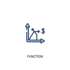 function concept 2 colored icon. simple line element illustration. outline blue function symbol. can be used for web and mobile ui/ux.