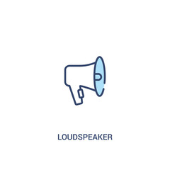 loudspeaker concept 2 colored icon. simple line element illustration. outline blue loudspeaker symbol. can be used for web and mobile ui/ux.