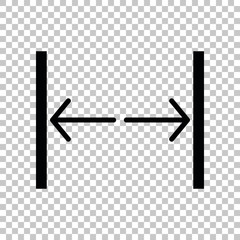 Sliding door, automatic door sign. Black icon on transparent background. Illustration.