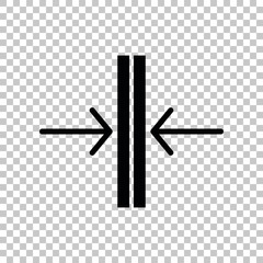 Sliding door, automatic door sign. Black icon on transparent background. Illustration.