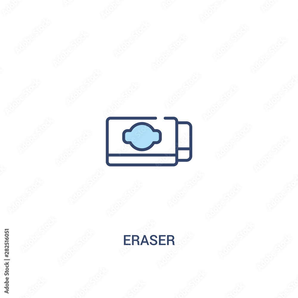 Poster eraser concept 2 colored icon. simple line element illustration. outline blue eraser symbol. can be 