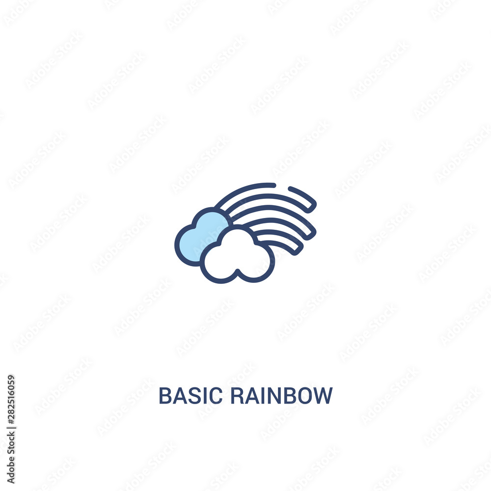 Poster basic rainbow concept 2 colored icon. simple line element illustration. outline blue basic rainbow s