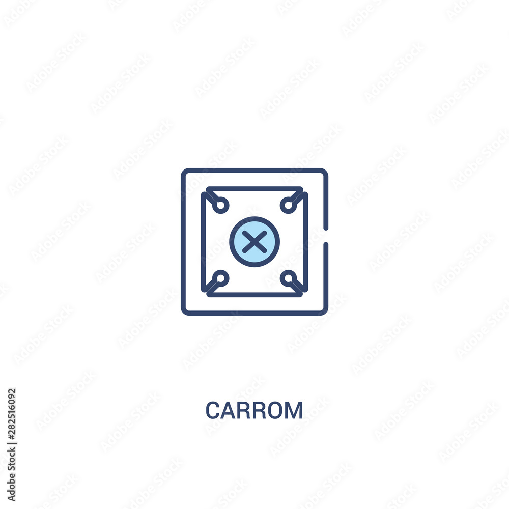 Aufkleber carrom concept 2 colored icon. simple line element illustration. outline blue carrom symbol. can be 