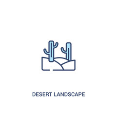 Obraz premium desert landscape concept 2 colored icon. simple line element illustration. outline blue desert landscape symbol. can be used for web and mobile ui/ux.