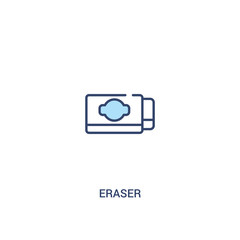 eraser concept 2 colored icon. simple line element illustration. outline blue eraser symbol. can be used for web and mobile ui/ux.