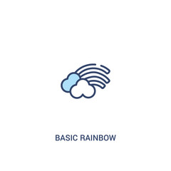 basic rainbow concept 2 colored icon. simple line element illustration. outline blue basic rainbow symbol. can be used for web and mobile ui/ux.